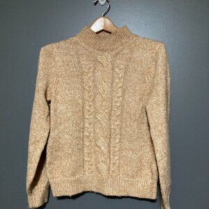 Banana Republic Women S Beige Turtleneck Sweater Chunky Cable Knit